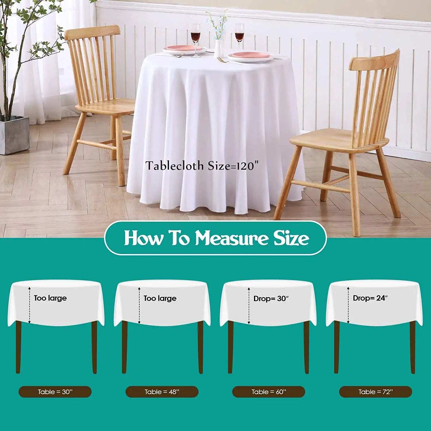 how to measure round tablecloth