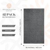 Wealuxe Home Collection Hand Towels | 16x27 | 12 Pack