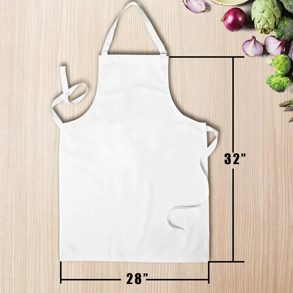 full white apron