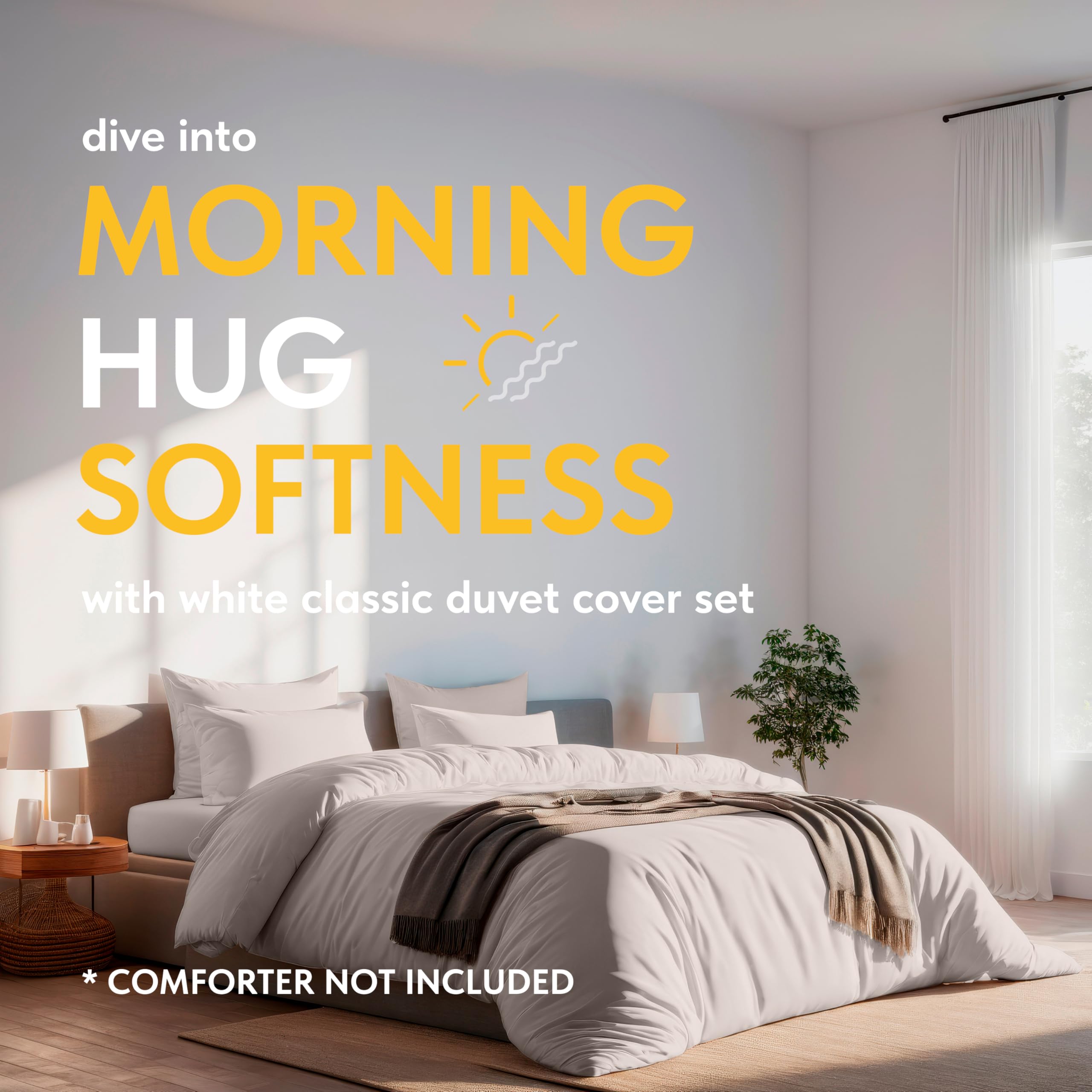 Microfiber Duvet Cover Set With Zipper, Set of 1 Duvet Cover, with 2 Pillow Shams | Comforter Not Included