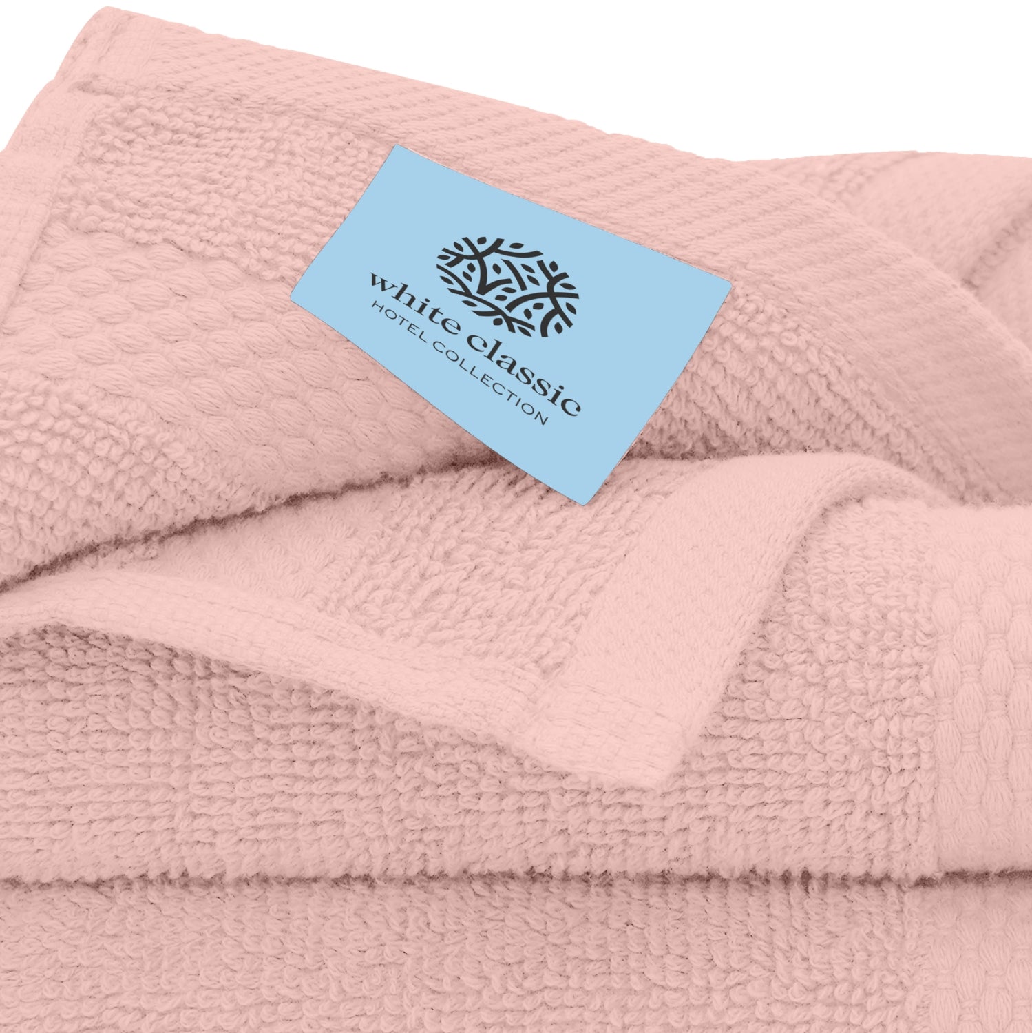 Whiteclassic pink washcloths