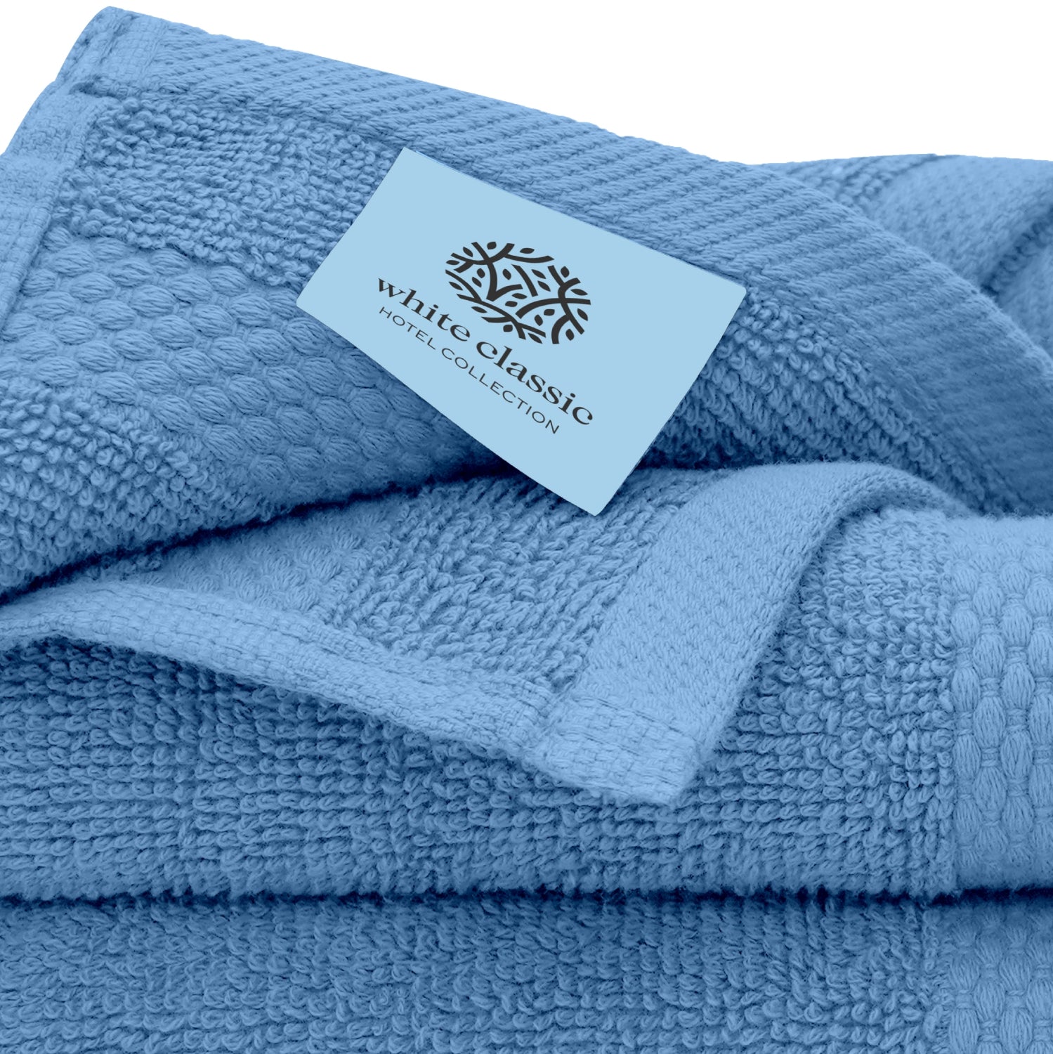 Whiteclassic  light blue washcloths