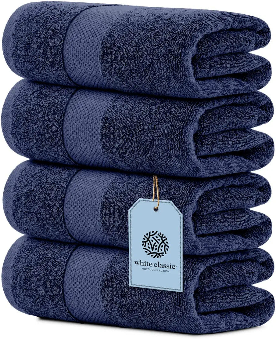 Whiteclassic Hotel Collection 4Pc Navy Blue Bath Towels