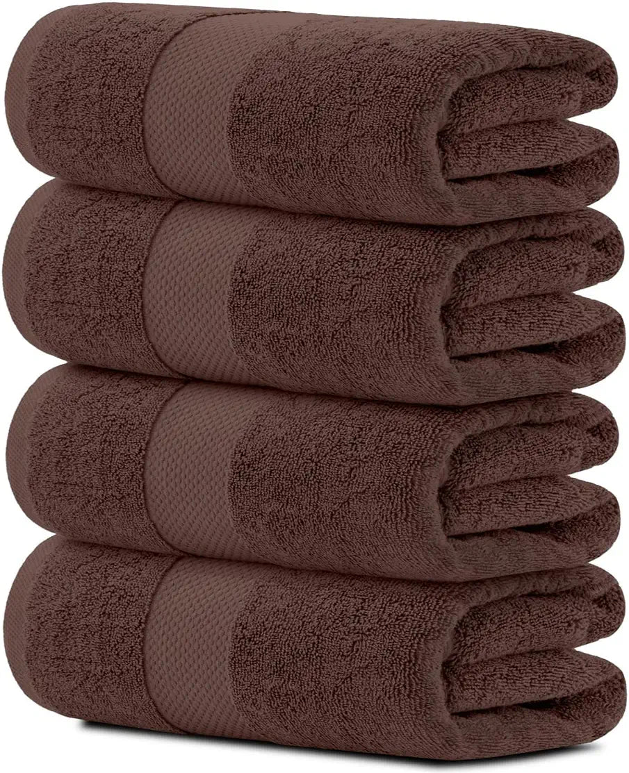 4Pc Brown Bath Towels