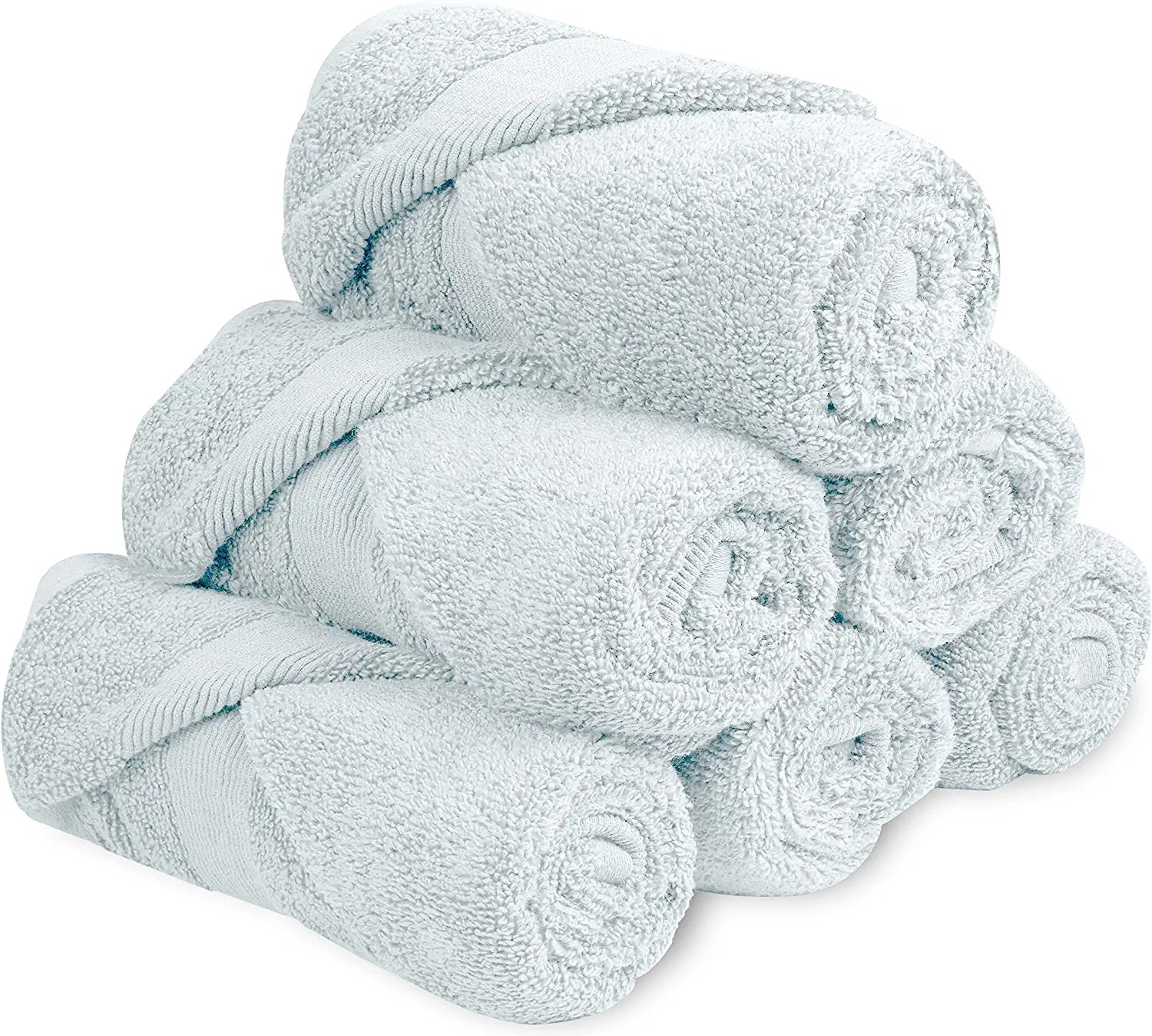 Rolled Green Hand Towels