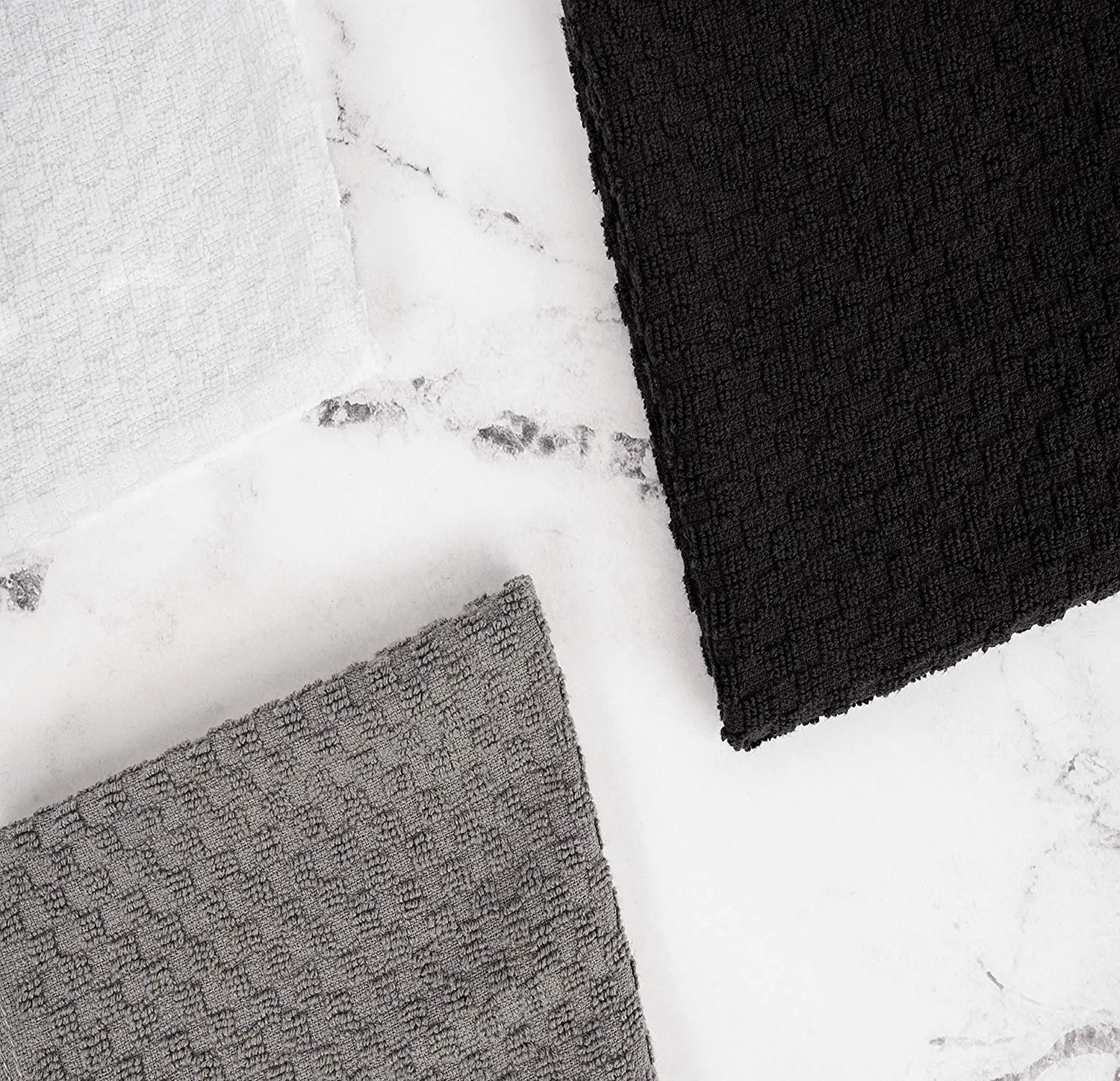 Black and Gray Dish Dobby Weave Hand Towels