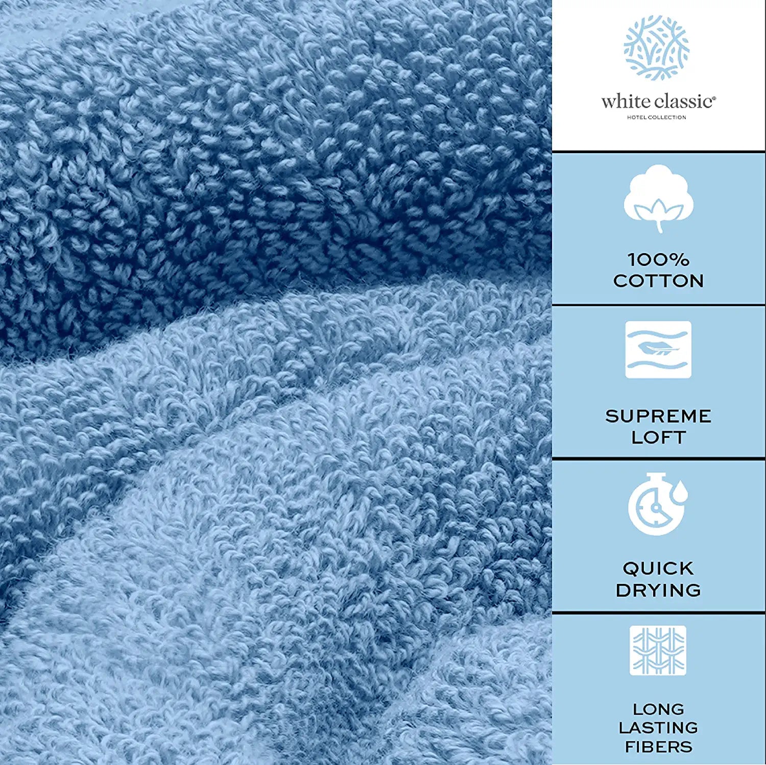 Supreme Loft Light Blue Bath Towels