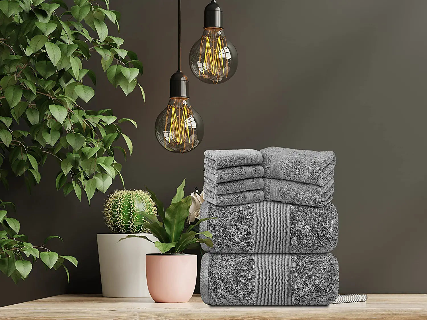 Gray 8Pc Towel Set Lifestyle