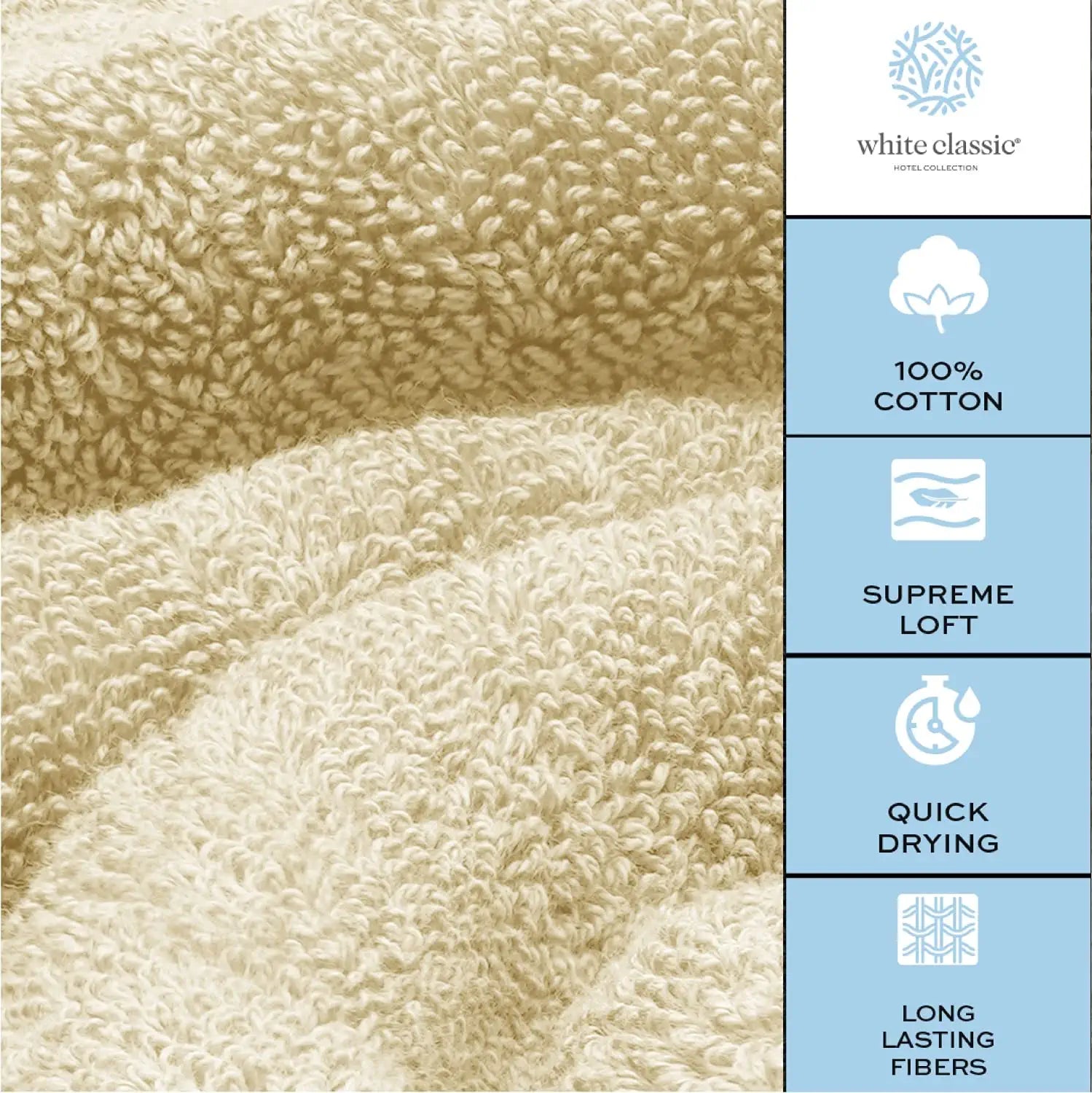 Quick Drying Beige Bath Towels