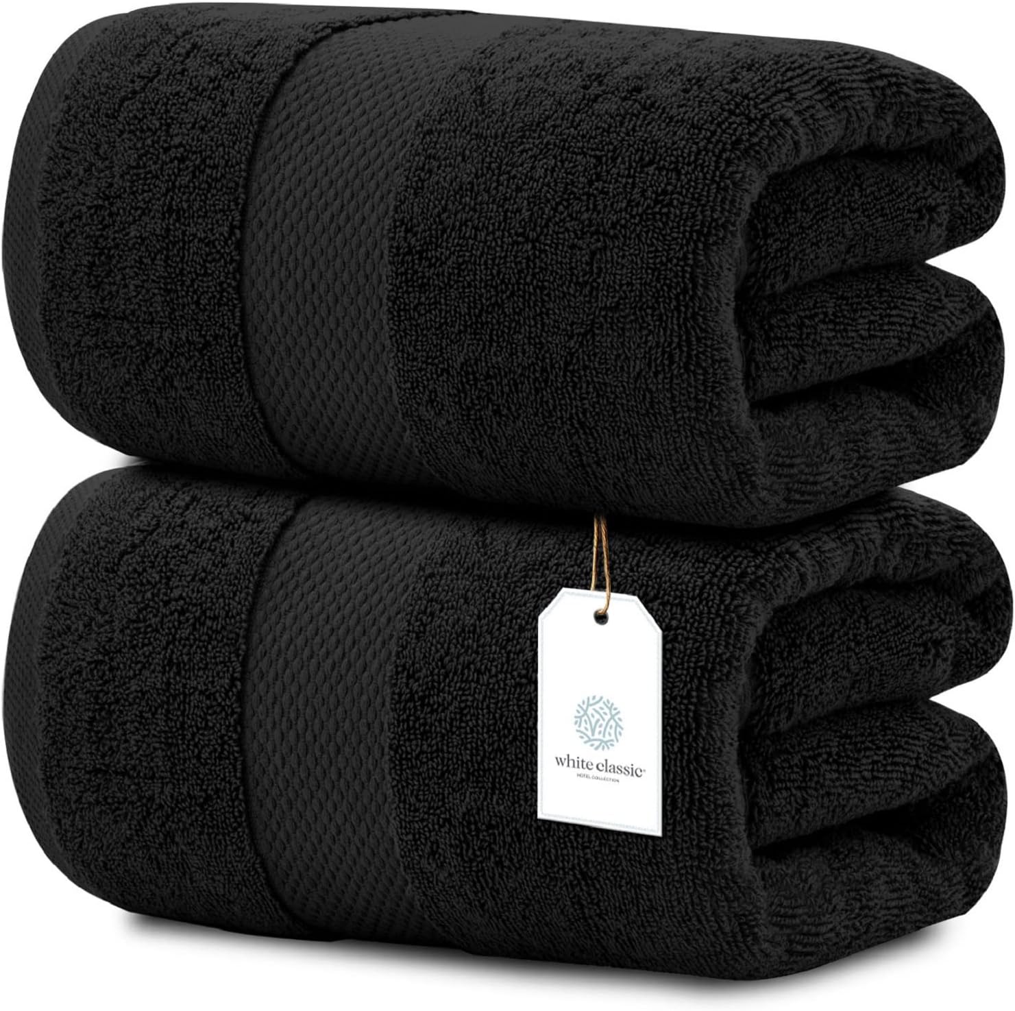 Whiteclassic 2pc black bath sheets