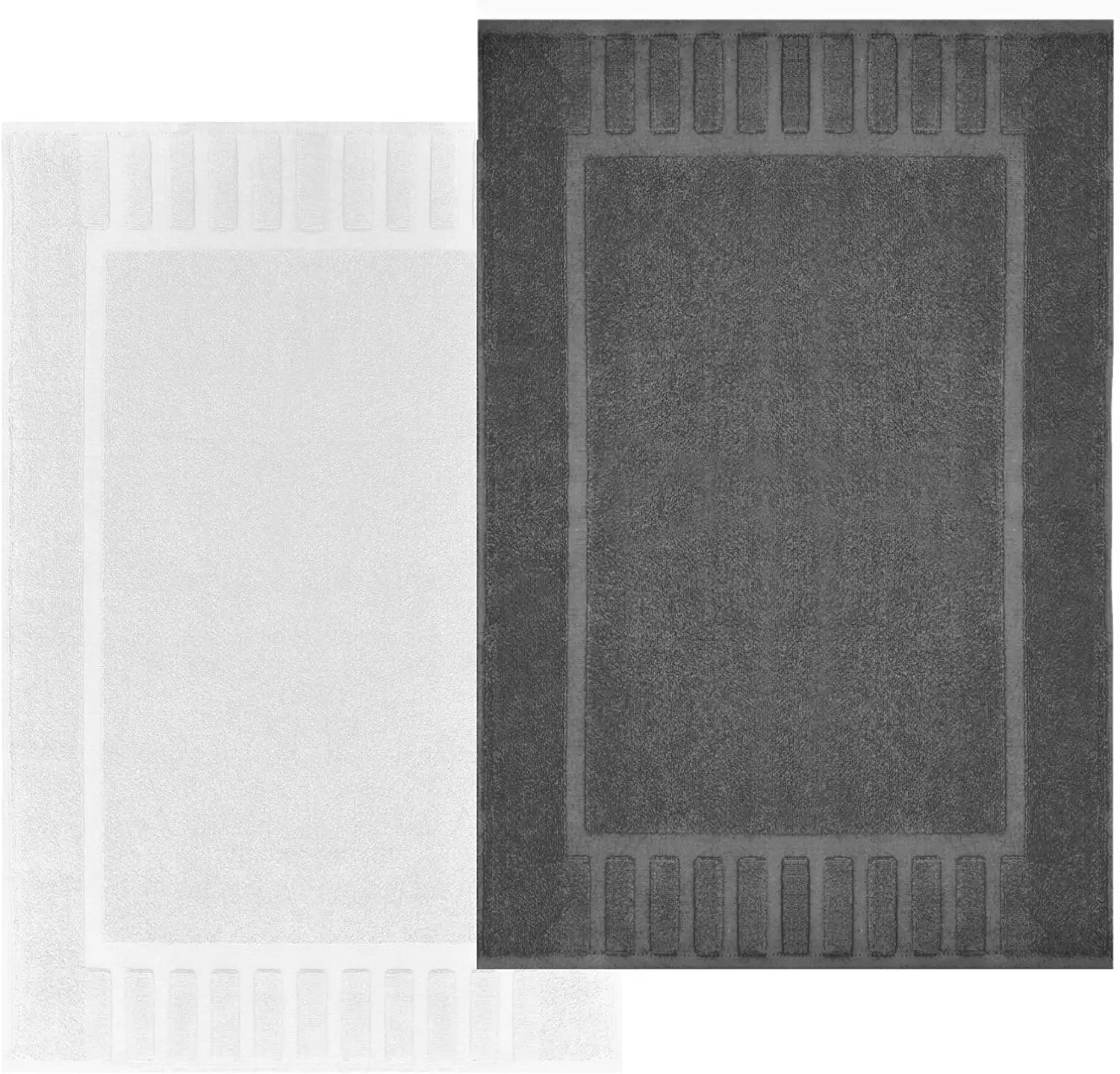 white and gray mats
