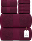 Whiteclassic 8Pc Wine Red Towel Set