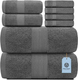 Whiteclassic 8Pc set Gray towels