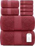 Whiteclassic 8Pc Burgundy Towel Set