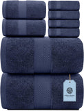 Whiteclassic 8Pc Navy Blue Towel Set