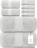 Whiteclassic 8Pc Silver Towel Set
