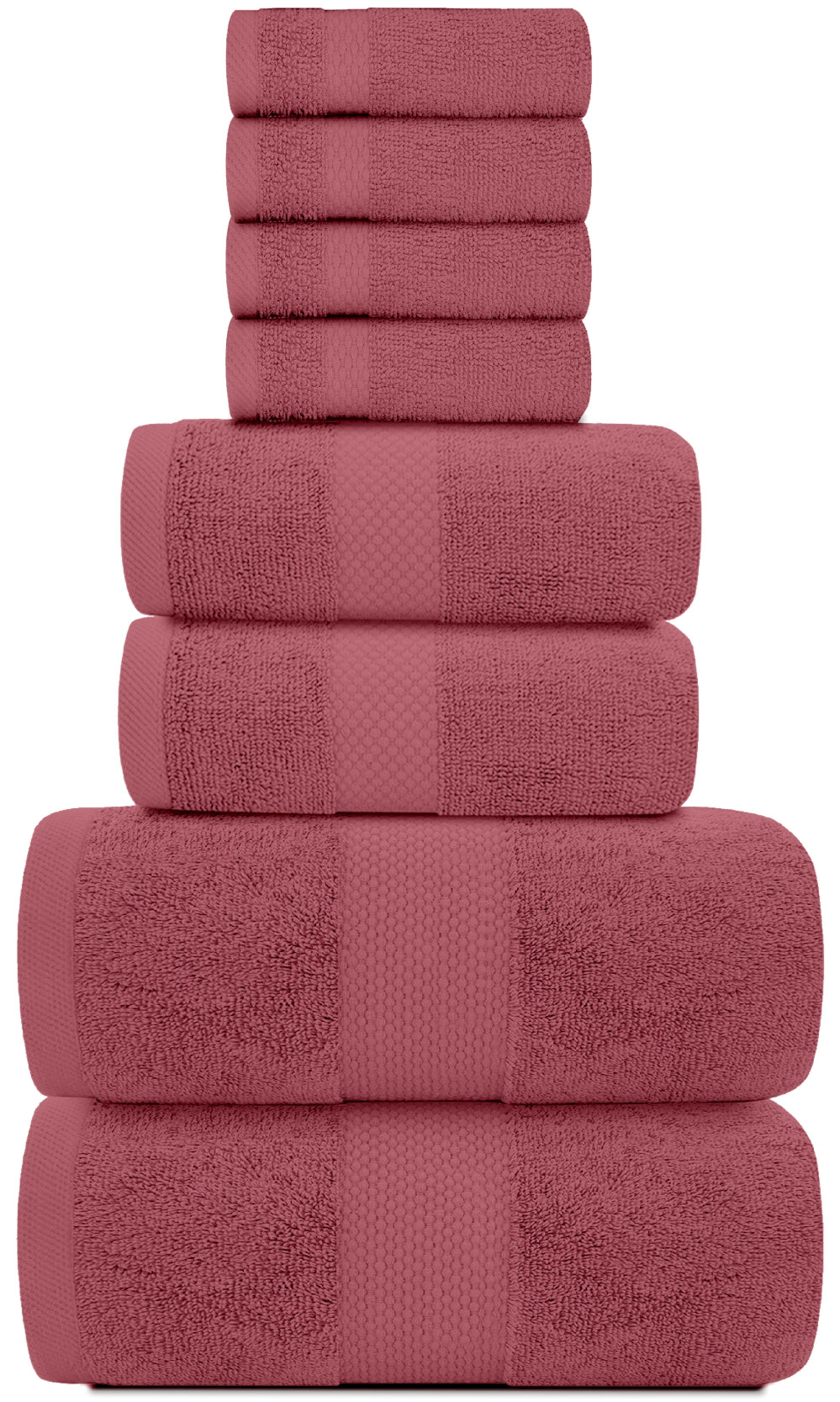 8Pc Burgundy Towels