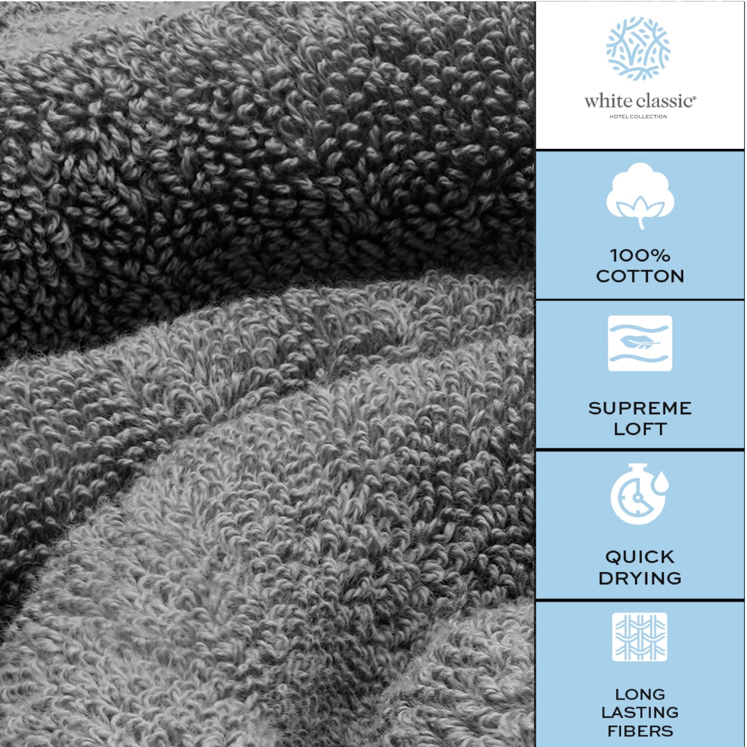Grey cotton bath towel