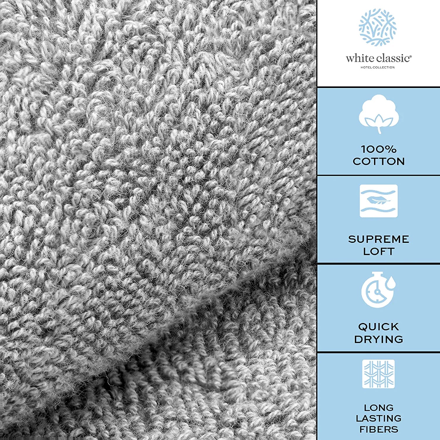 Supreme Loft Cool Grey Hand Towels