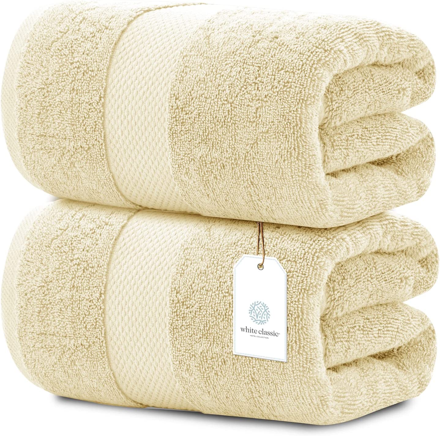 Whiteclassic 2pc beige bath sheets