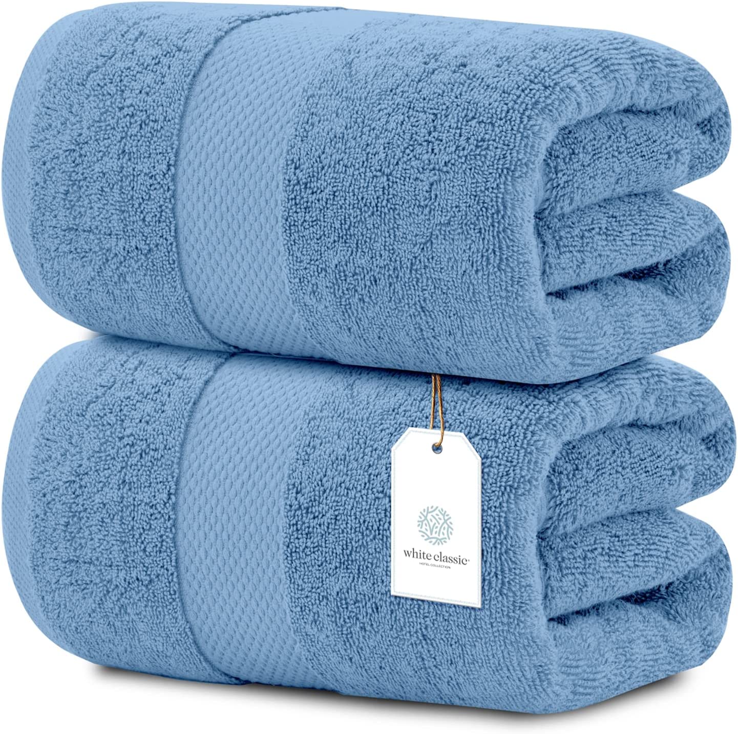 Whiteclassic 2pc blue bath sheets