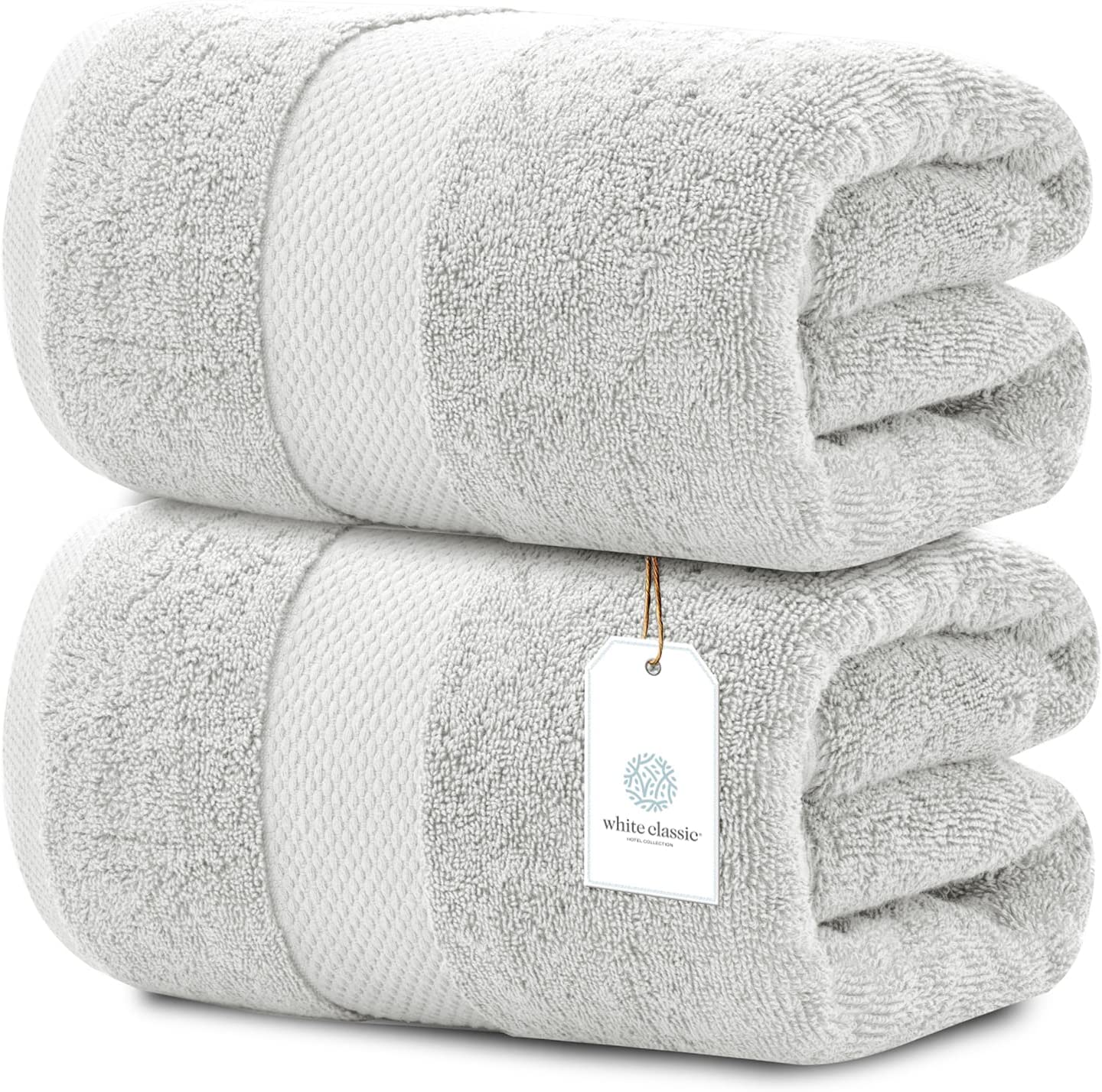 Whiteclassic 2pc silver bath sheets