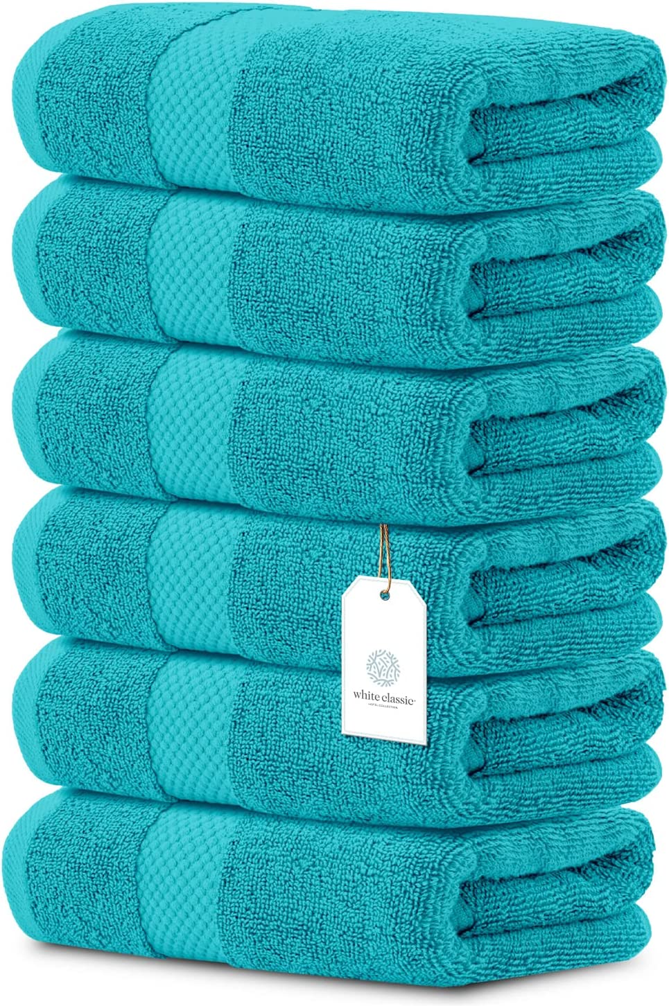 Whiteclassic 6Pc Aqua Hand Towels