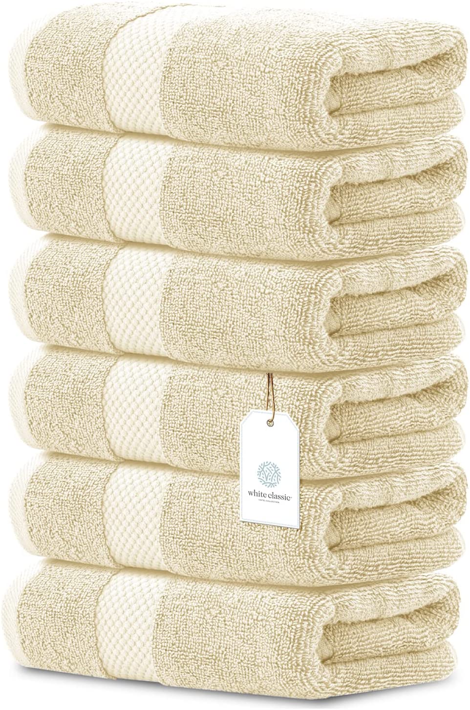 Whiteclassic 6Pc Beige Hand Towel