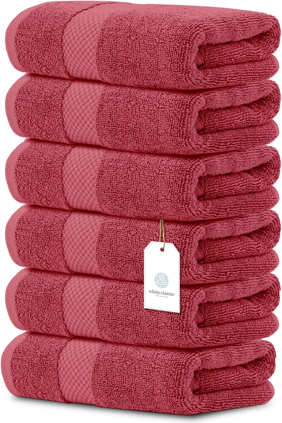 Whiteclassic 6Pc Burgundy Hand Towels