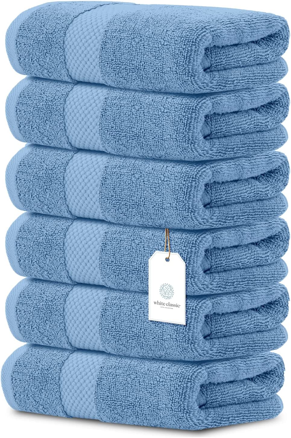 Whiteclassic 6Pc Light Blue Hand Towels