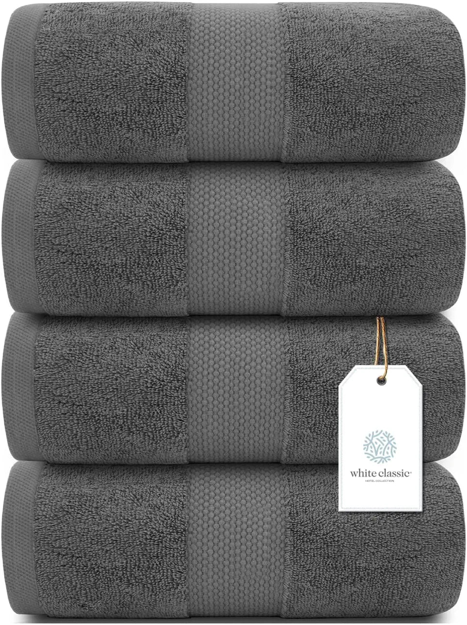 4Pc Gray Bath Towel
