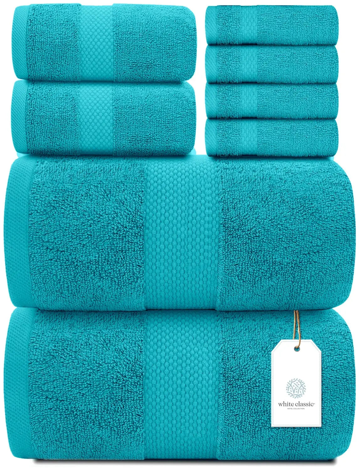 Whiteclassic 8Pc Aqua Towel Set