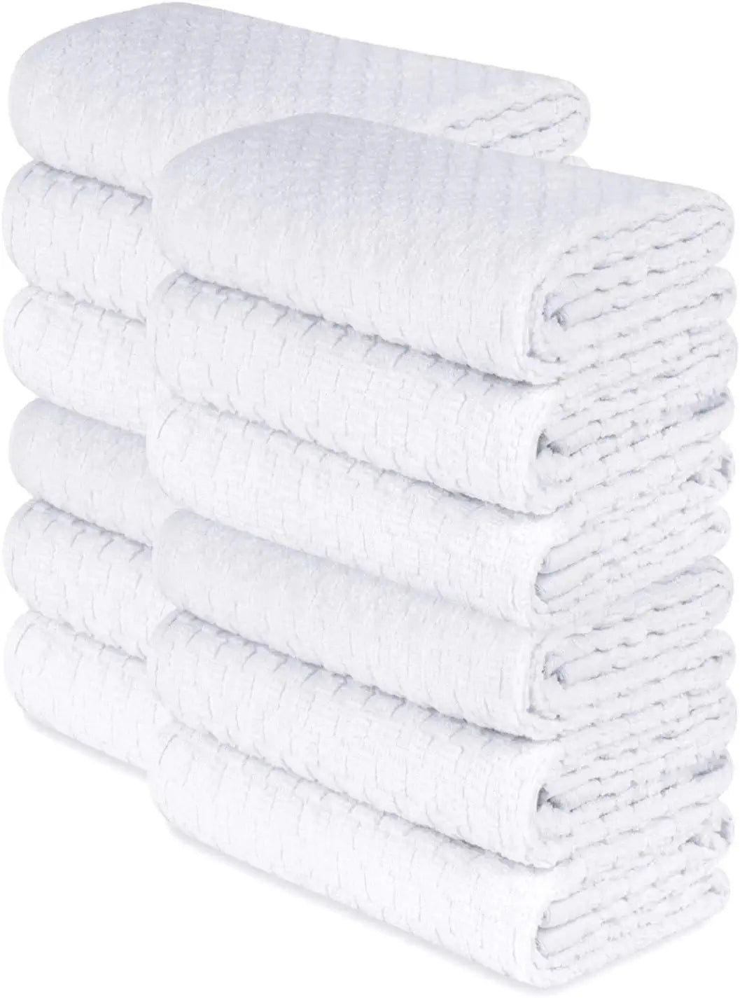 White Terry Kitchen Dish Dobby Weave Hand Towels