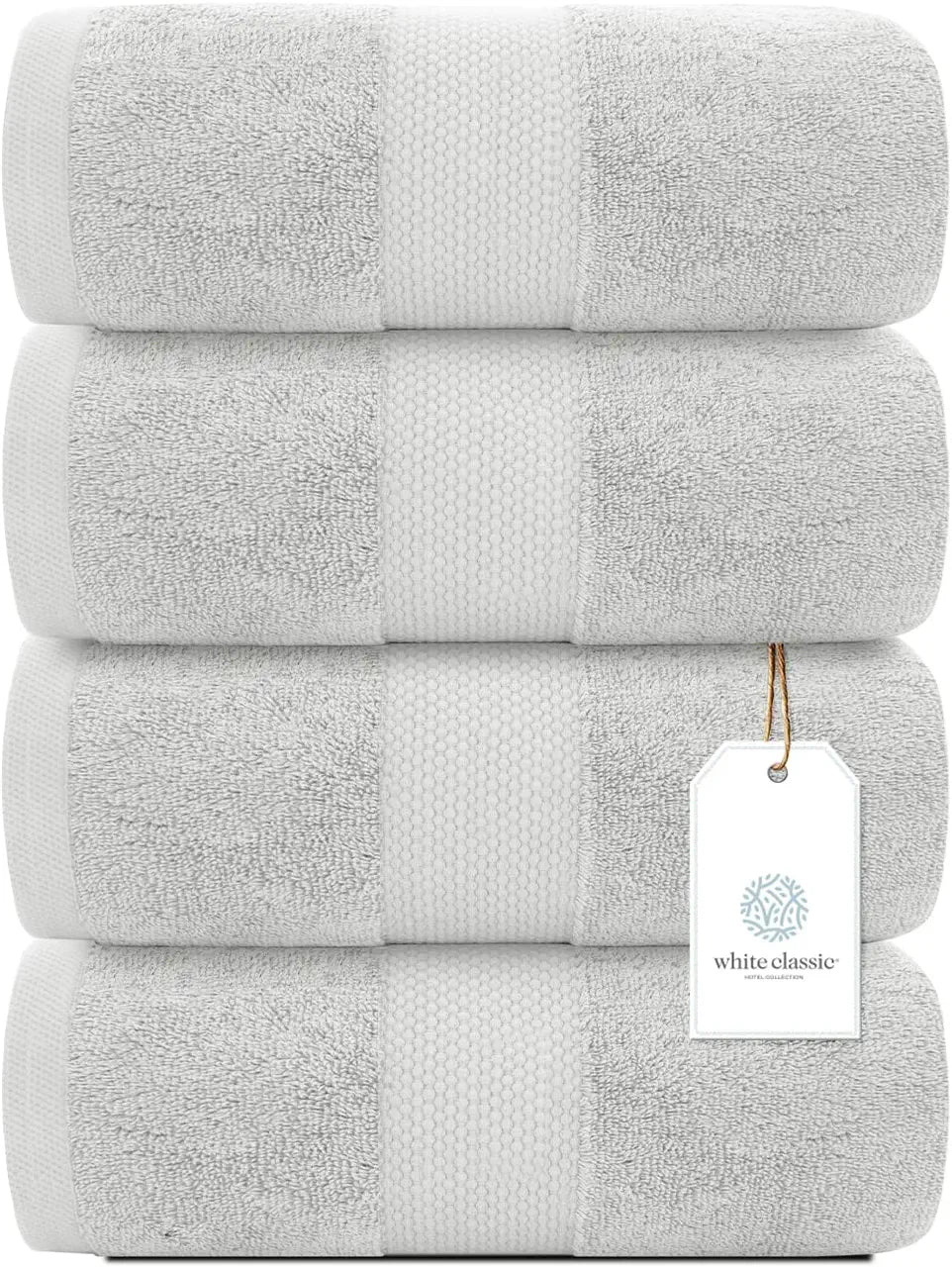 Whiteclassic 4Pc Silver Bath Towels