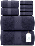 Whiteclassic 8Pc Navy Blue Towel Set