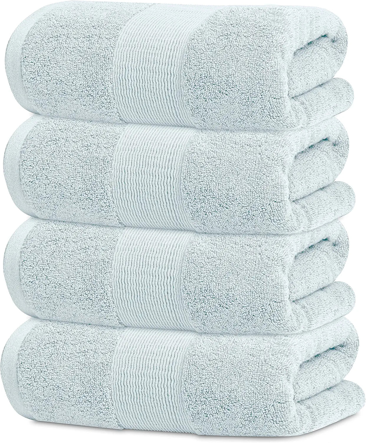 green bath towels