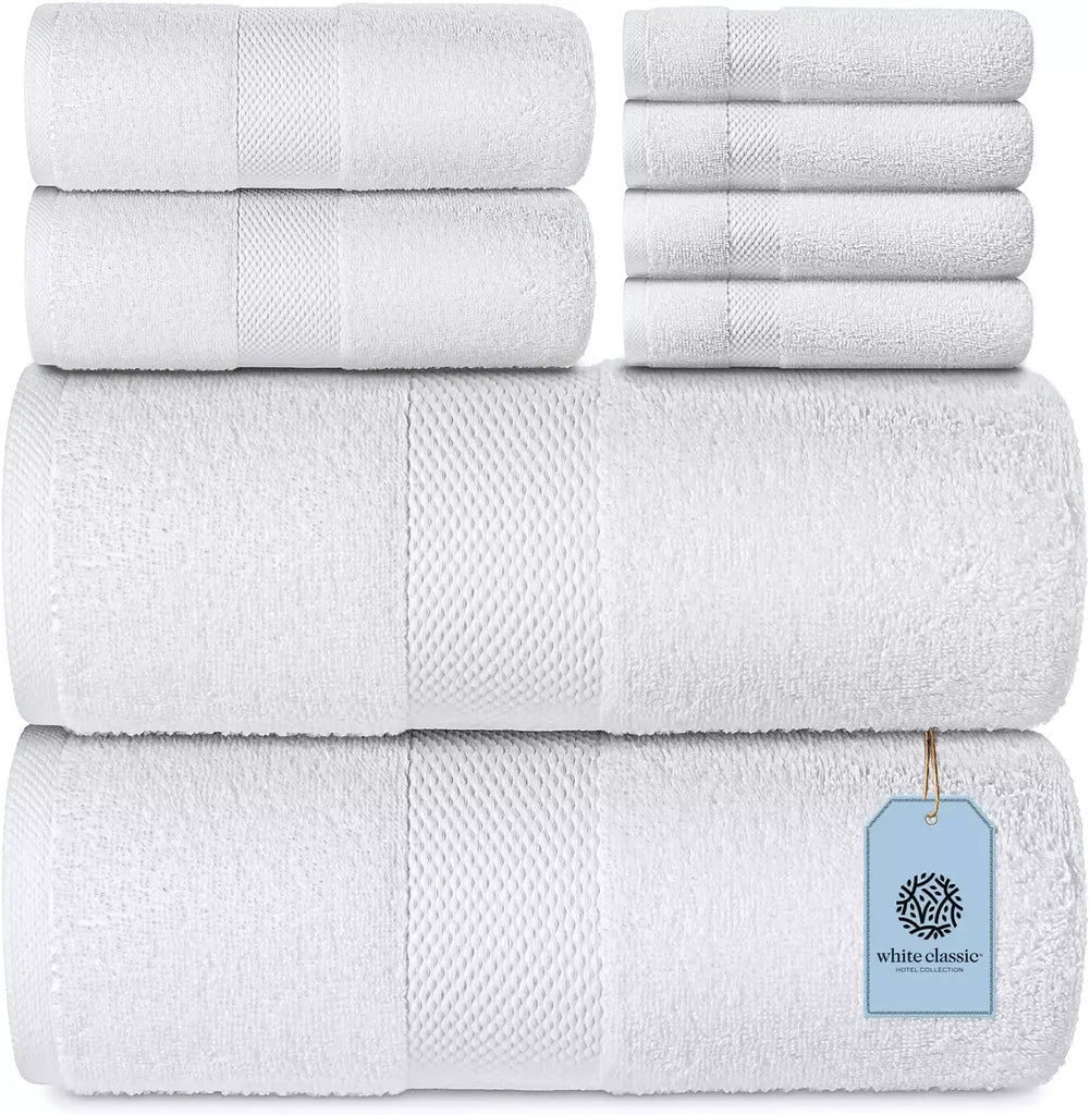 Hotel Collection 8Pc set White towels