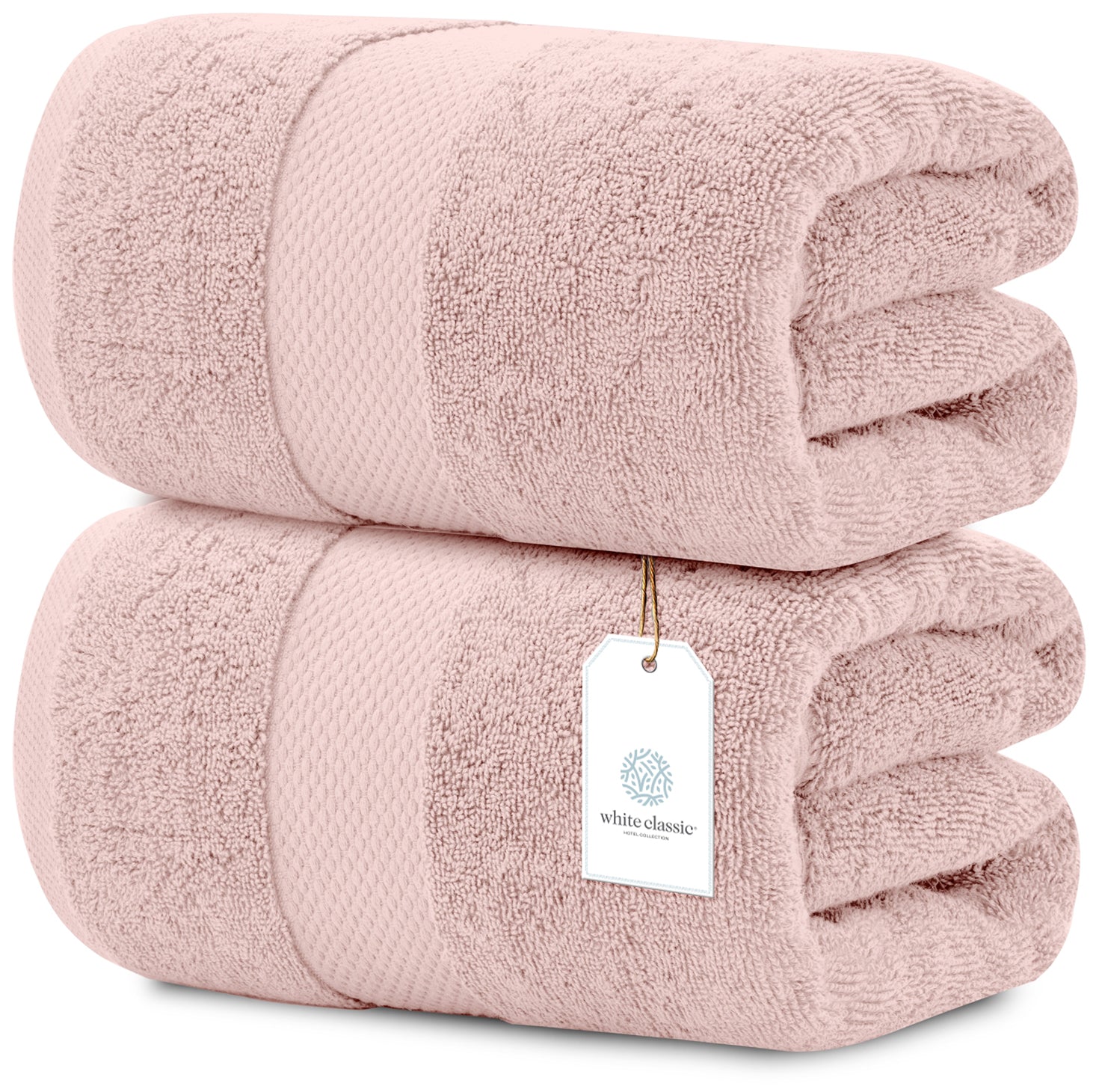 Whiteclassic 2pc pink bath sheets