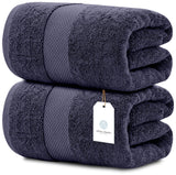 Whiteclassic navy blue bath sheets
