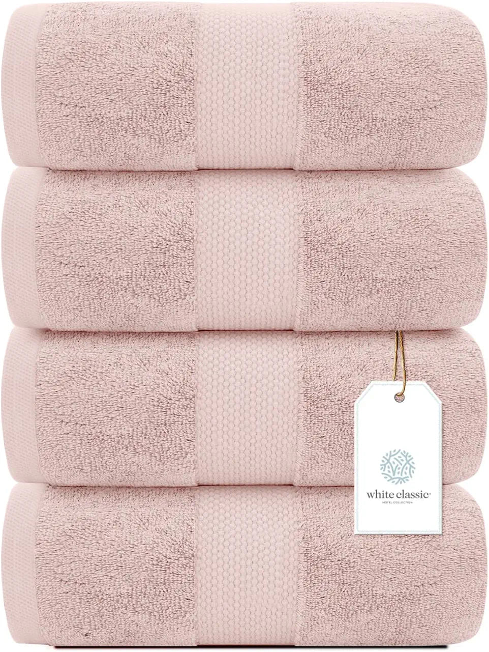 Whiteclassic 4Pc Pink Bath Towels