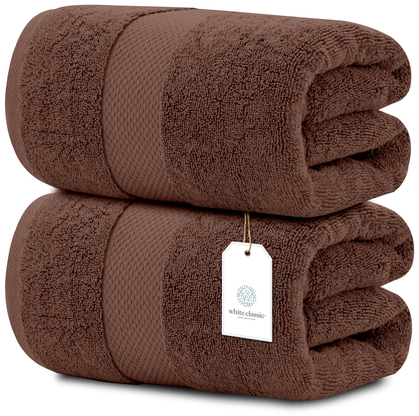 Whiteclassic 2pc brown bath sheets