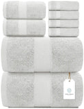 Whiteclassic 8Pc Silver Towel Set