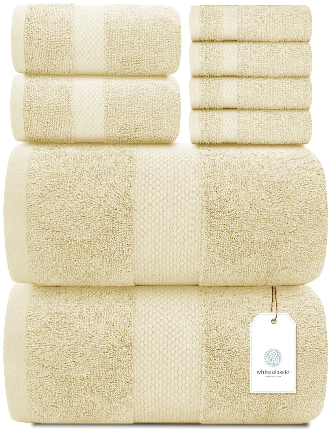 Whiteclassic 8Pc Beige Towel Set