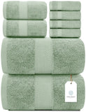 Whiteclassic 8Pc Green Towel Set