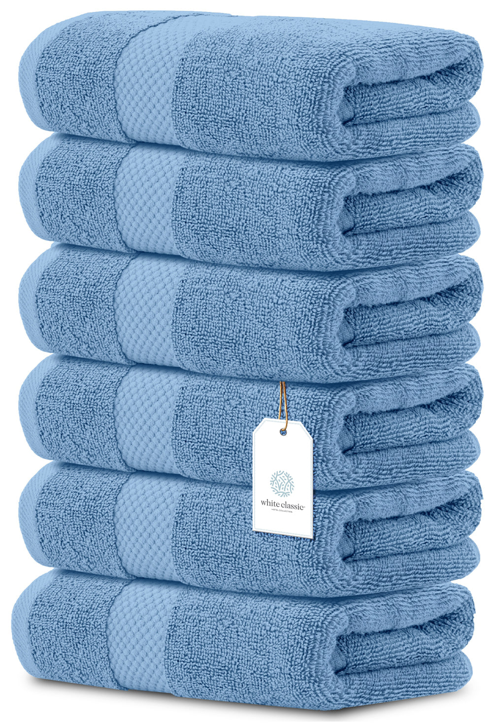 Whiteclassic 6Pc Light Blue Hand Towels