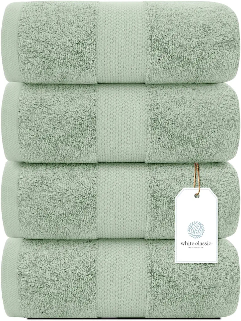 Whiteclassic 4Pc Green Bath Towels