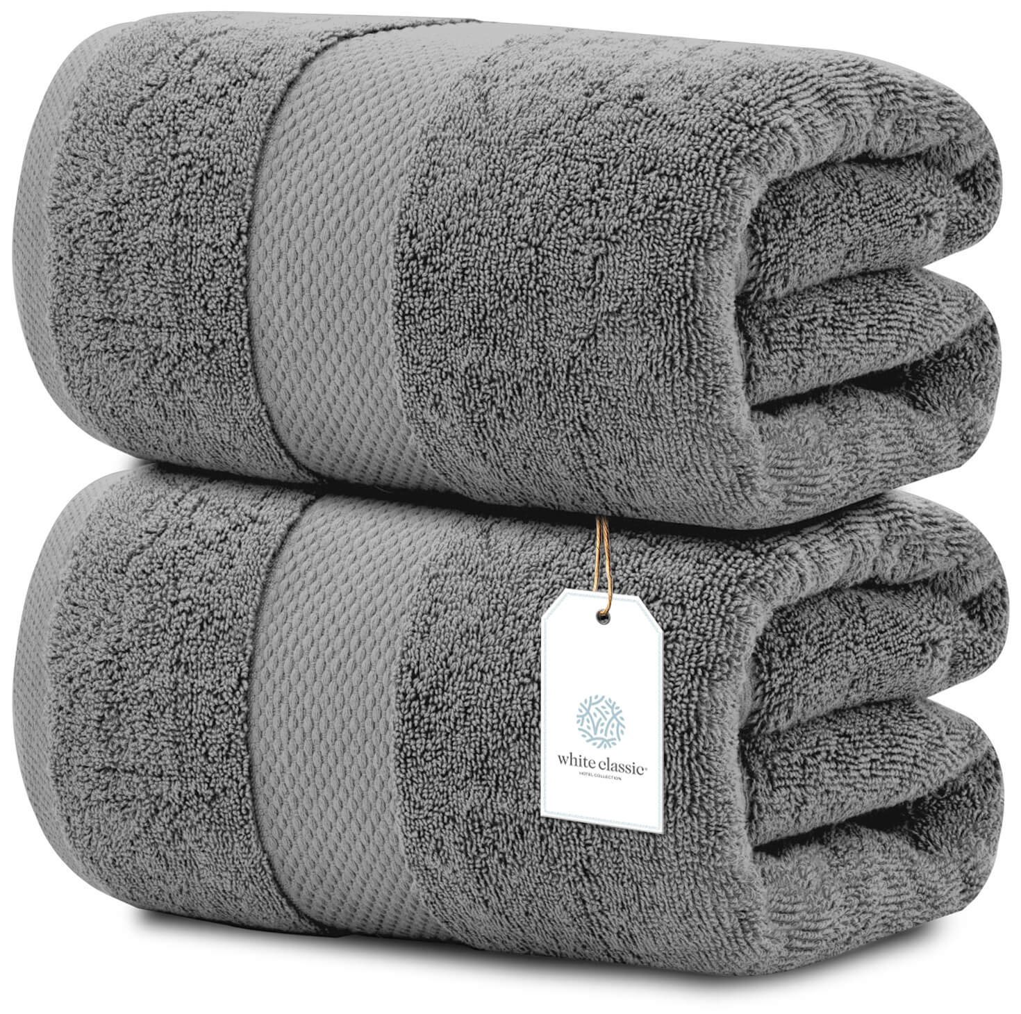 Whiteclassic 2pc gray bath sheets