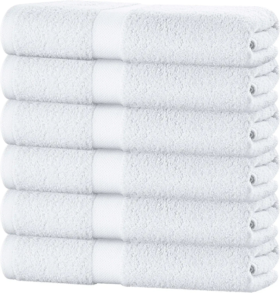 white bath towels