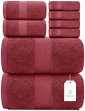 Whiteclassic 8Pc Burgundy Towel Set