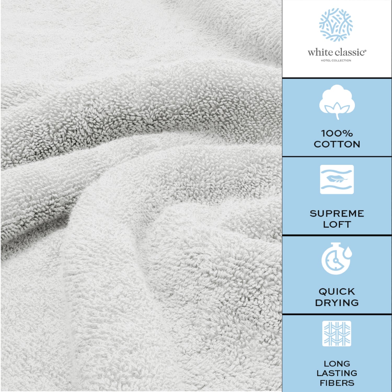 Long Lasting Fibers Silver Towels